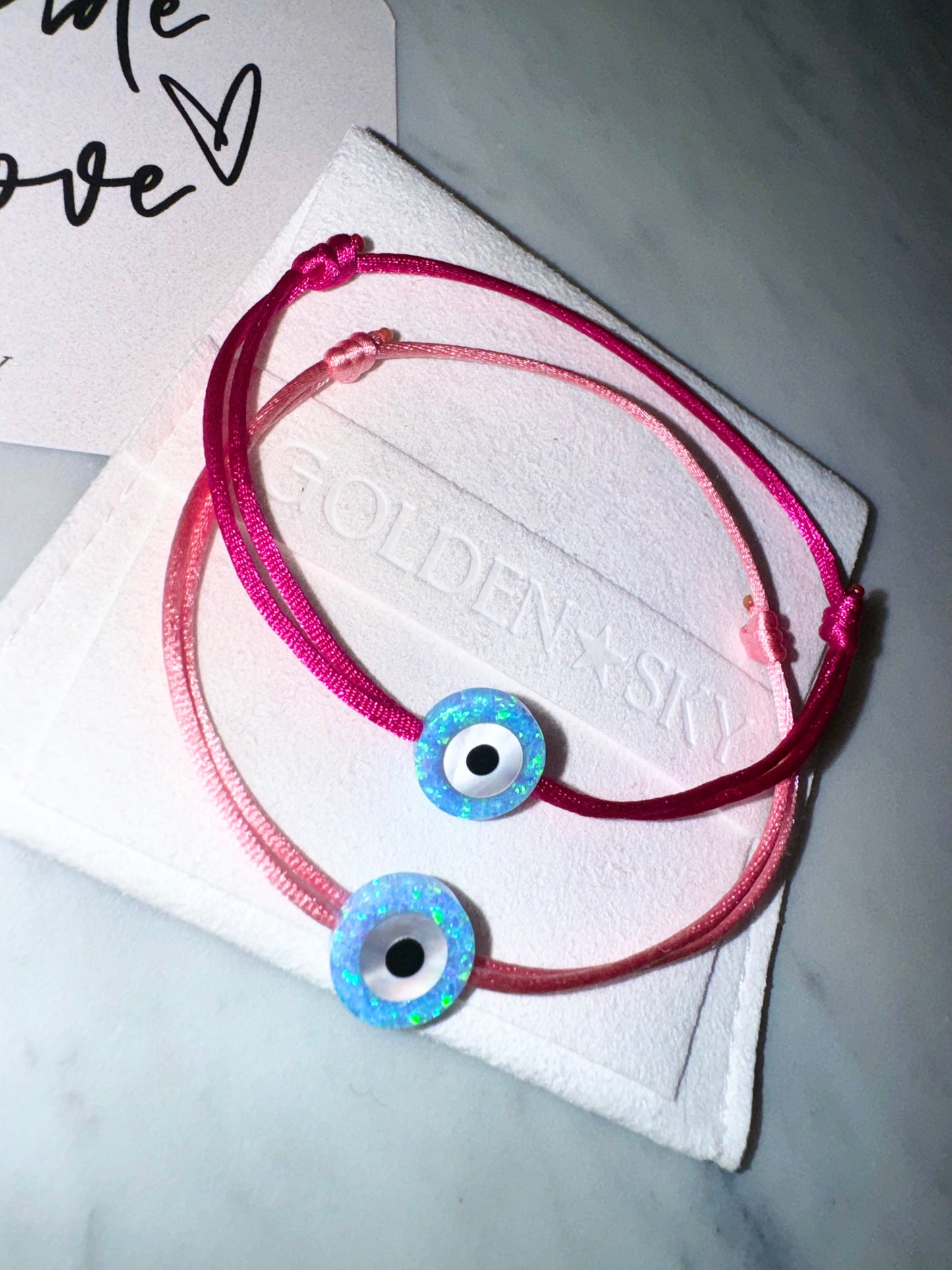 Evil Eye Charm Cord Bracelet