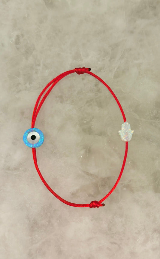 Evil Eye & Hamsa Charm Cord Bracelet ☆NEW☆