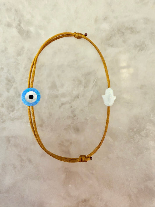 Evil Eye & Hamsa Charm Cord Bracelet ☆NEW☆
