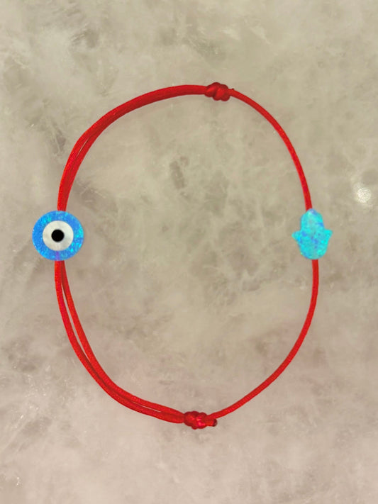 Evil Eye & Hamsa Charm Cord Bracelet ☆NEW☆