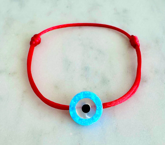 MINI Evil Eye Charm Cord Bracelet